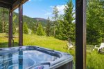 Relax in the hot tub after a day of hiking and biking.